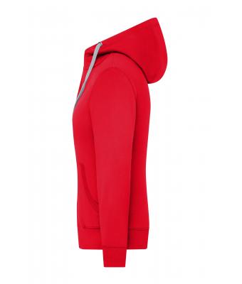 Damen Ladies' Lifestyle Zip-Hoody Red/grey-heather 8081
