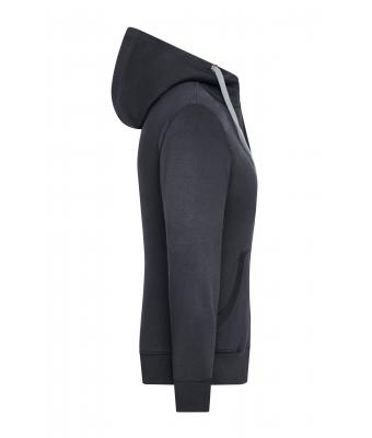Damen Ladies' Lifestyle Zip-Hoody Black/grey-heather 8081