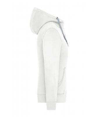 Dames Ladies' Lifestyle Zip-Hoody Gebroken wit/heather grijs 8081