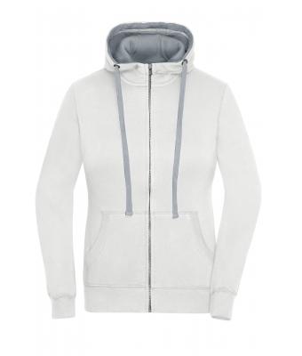 Dames Ladies' Lifestyle Zip-Hoody Gebroken wit/heather grijs 8081