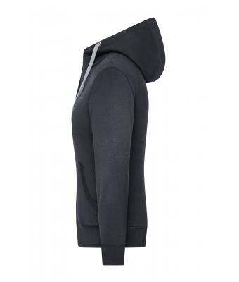 Dames Ladies' Lifestyle Zip-Hoody Zwart/heather grijs 8081