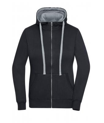 Dames Ladies' Lifestyle Zip-Hoody Zwart/heather grijs 8081