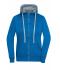 Dames Ladies' Lifestyle Zip-Hoody Kobalt/heather grijs 8081