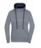 Dames Ladies' Lifestyle Zip-Hoody Grijs-melange/navy 8081