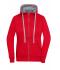 Dames Ladies' Lifestyle Zip-Hoody Rood/heather grijs 8081