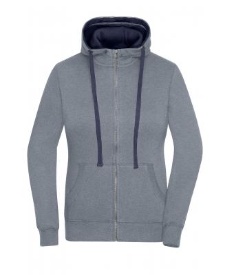 Femme Sweat-shirt à capuche contrasté femme Gris-mélange/marine 8081