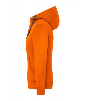 Femme Sweat-shirt à capuche contrasté femme Orange-foncé/marine 8081
