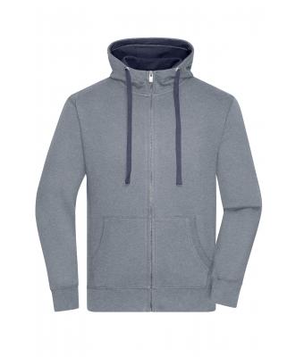 Heren Men's Lifestyle Zip-Hoody Grijs-melange/navy 8082