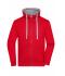 Heren Men's Lifestyle Zip-Hoody Rood/heather grijs 8082