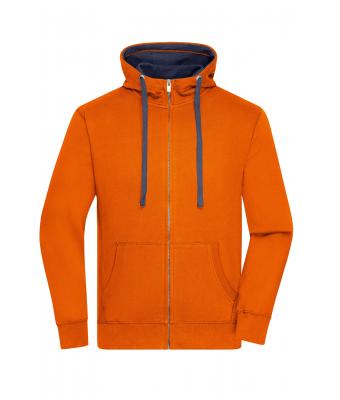 Men Men's Lifestyle Zip-Hoody Dark-orange/navy 8082