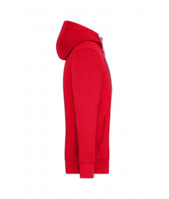 Heren Men's Lifestyle Zip-Hoody Rood/heather grijs 8082