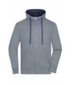 Men Men's Lifestyle Zip-Hoody Grey-melange/navy 8082