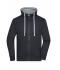 Heren Men's Lifestyle Zip-Hoody Zwart/heather grijs 8082