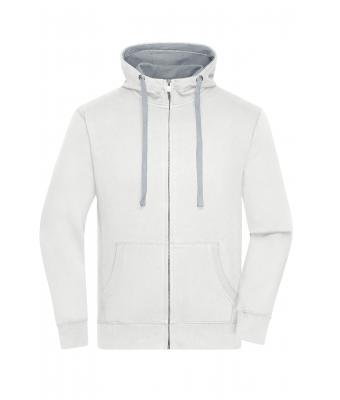 Heren Men's Lifestyle Zip-Hoody Gebroken wit/heather grijs 8082