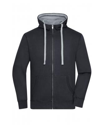 Heren Men's Lifestyle Zip-Hoody Zwart/heather grijs 8082