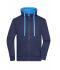 Homme Sweat-shirt à capuche contrasté homme Marine/cobalt 8082
