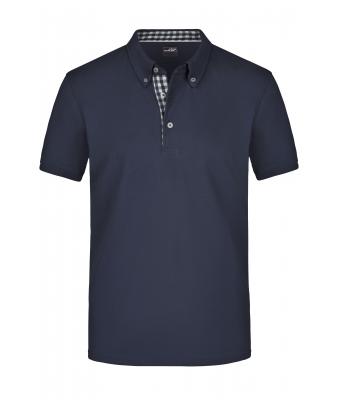 Herren Men's Plain Polo Navy/navy-white 8083