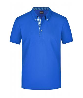 Heren Men's Plain Polo Royal/royal-wit 8083