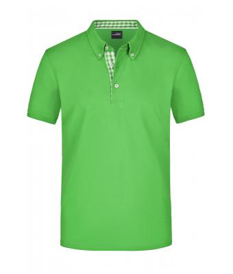 Men Men's Plain Polo Lime-green/lime-green-white 8083