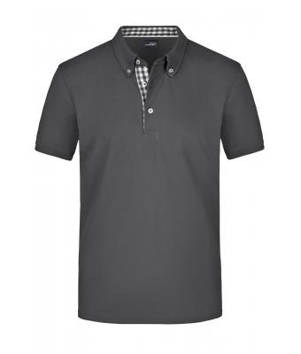 Heren Men's Plain Polo Grafiet/grafiet-wit 8083