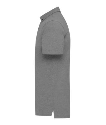 Heren Men's Plain Polo Licht melange/zwart 8083