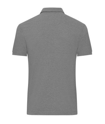 Heren Men's Plain Polo Licht melange/zwart 8083