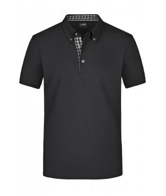 Herren Men's Plain Polo Black/black-white 8083