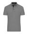 Herren Men's Plain Polo Light-melange/black 8083