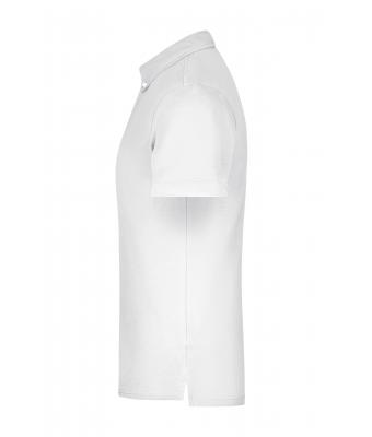 Men Men's Plain Polo White/blue-yellow-white 8083