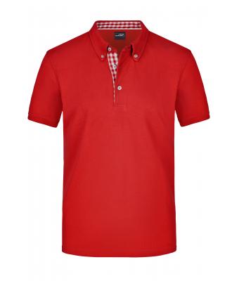 Homme Polo uni pour homme Rouge/rouge-blanc 8083