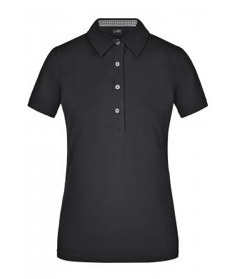 Ladies Ladies' Plain Polo Black/black-white 8217