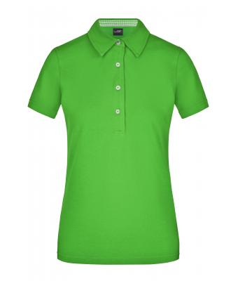 Dames Ladies' Plain Polo Lime/lime-wit 8217