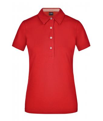 Damen Ladies' Plain Polo Red/red-white 8217