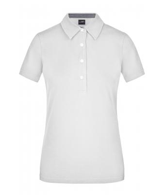 Damen Ladies' Plain Polo White/navy/white 8217