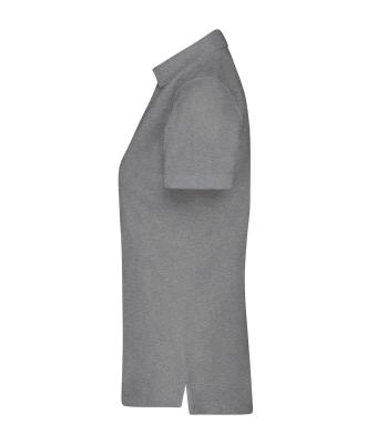 Femme Polo uni pour femme Mélange-clair/noir 8217