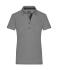 Femme Polo uni pour femme Mélange-clair/noir 8217