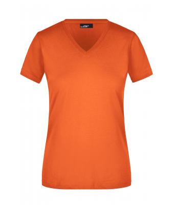 Dames Ladies' Slim Fit V-T Donkeroranje 8089