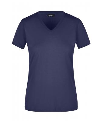 Femme T-shirt cintré col V femme Marine 8089