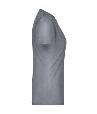 Femme T-shirt cintré col V femme Gris-chiné 8089
