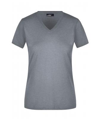 Femme T-shirt cintré col V femme Gris-chiné 8089