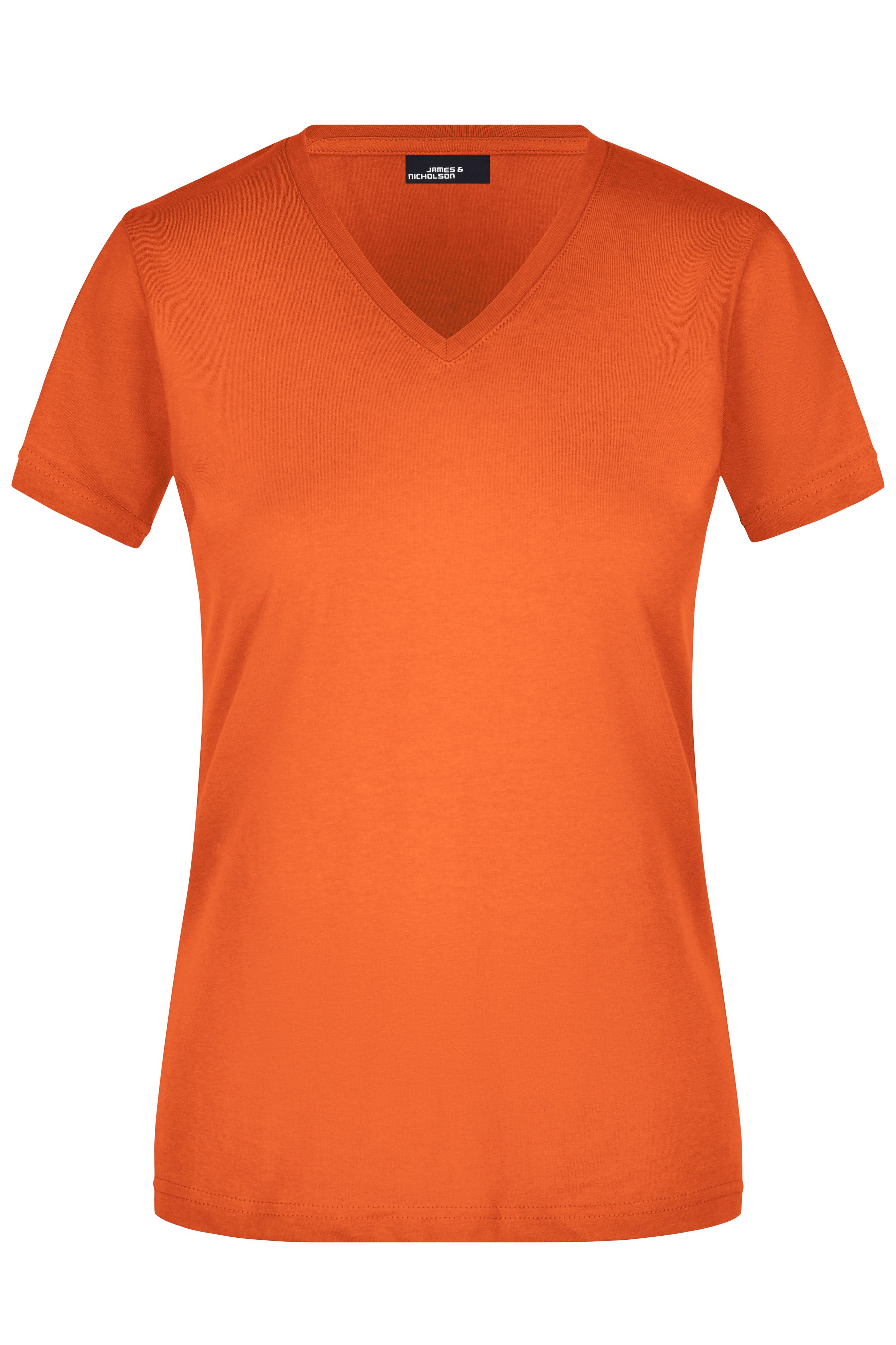 tee-shirt femme extra doux a col v paillete orange t-shirts manches