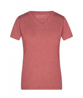 Damen Ladies' Heather T-Shirt Red-melange 8160