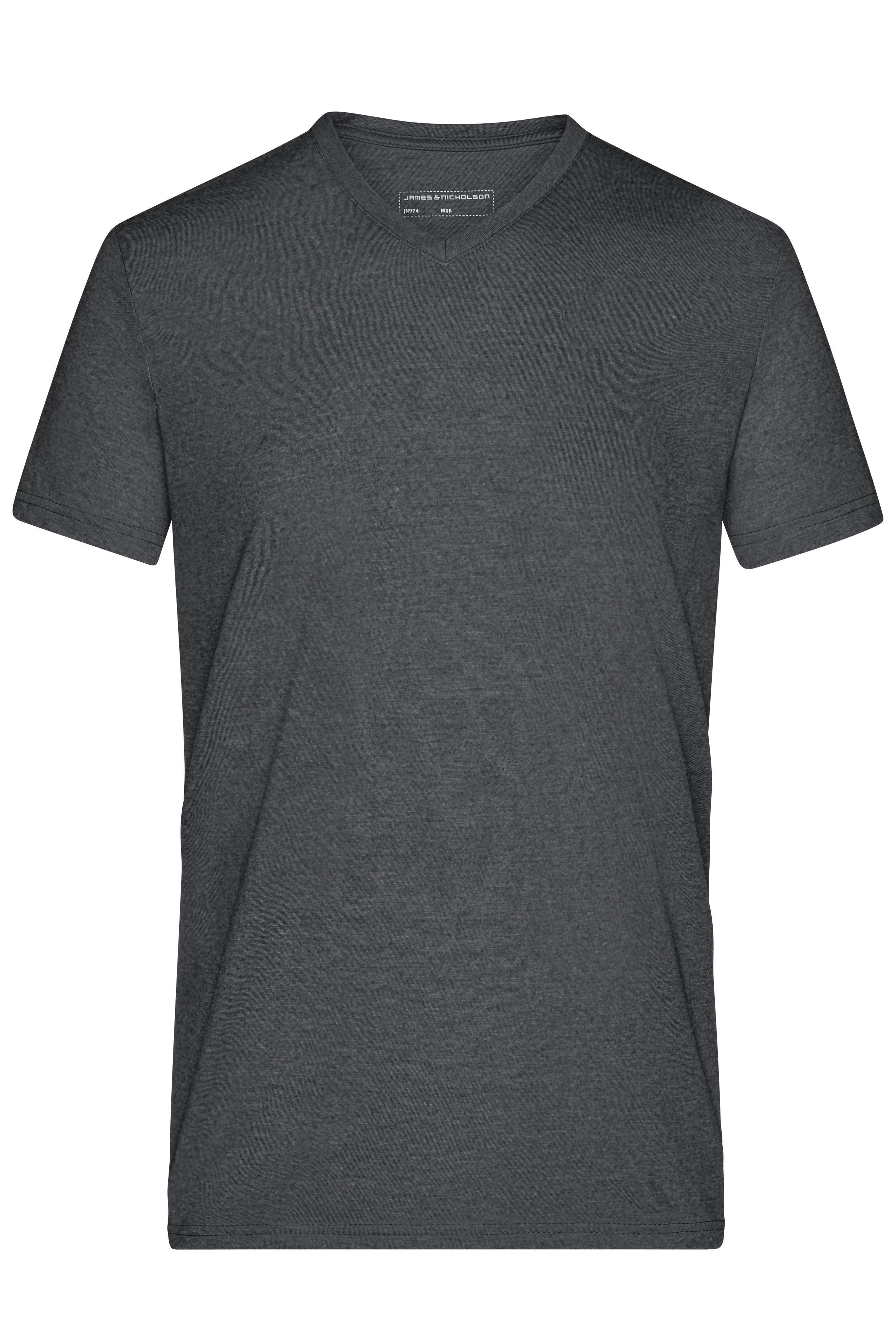 Men Men's Heather T-Shirt Black-melange-Daiber