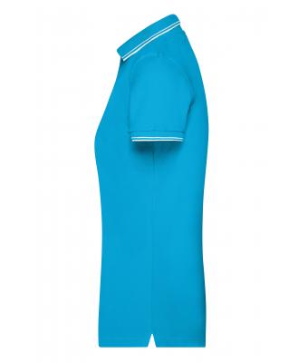 Damen Ladies' Polo Turquoise/white 8207