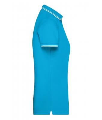 Damen Ladies' Polo Turquoise/white 8207