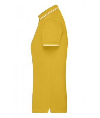 Femme Polo femme Jaune-soleil/blanc 8207