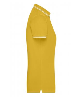 Femme Polo femme Jaune-soleil/blanc 8207