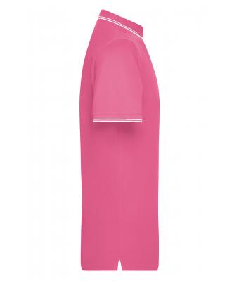 Heren Men's Polo Roze/wit 8208