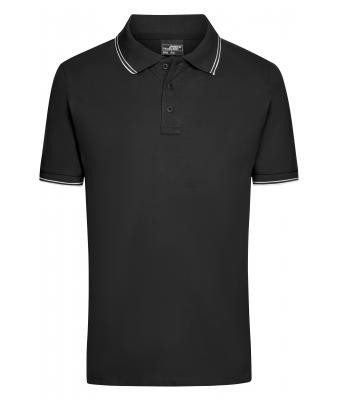 Heren Men's Polo Zwart/wit 8208