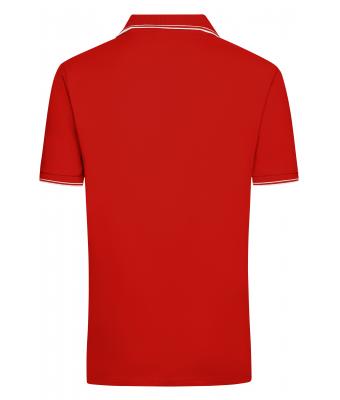 Heren Men's Polo Tomaat/wit 8208